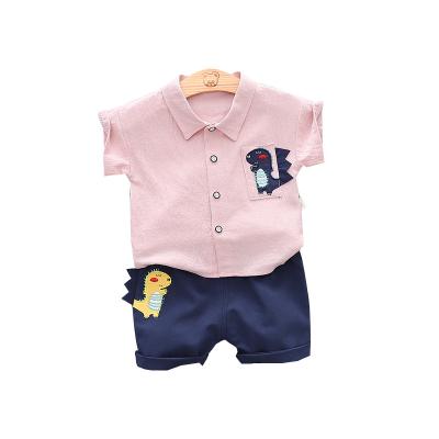 China New Style Dinosaur Casual Multiple Short Sleeve Cardigan High Quality Two Piece Set for sale