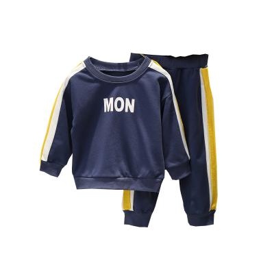 China Two-piece suit china supplier letter neck casual long-sleeved simple professional round sweater sweater pants for sale