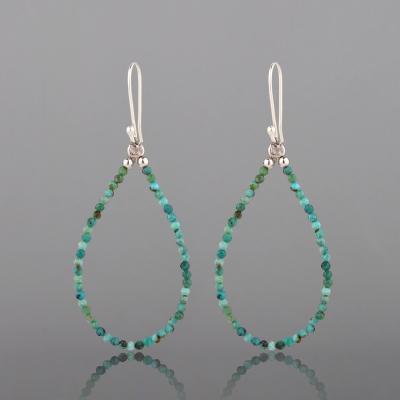 China CLASSIC Turquoise Earrings Gemstone Earrings Beaded Earrings Silver Gemstone Jewelry Amethyst Stone Earring Gift For Woman for sale