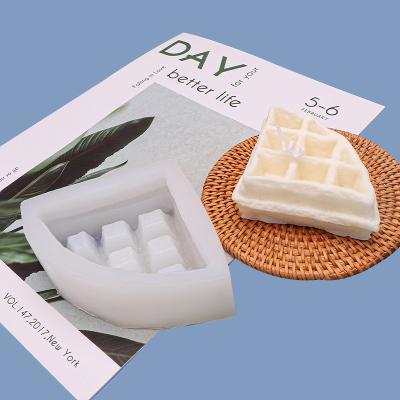 China Viable Custom Waffle Shaped Creative DIY Chocolate Mold Cookie Mold Silicone Candy Fondant Mold for sale