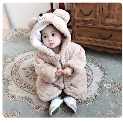 China Plush Girls' Autumn And Winter Fleece Rompers Zipper Fleece Clothing Jumpsuit Double-Sided Rompers Children's Baby Boys Clothes Soft Comfortable for sale