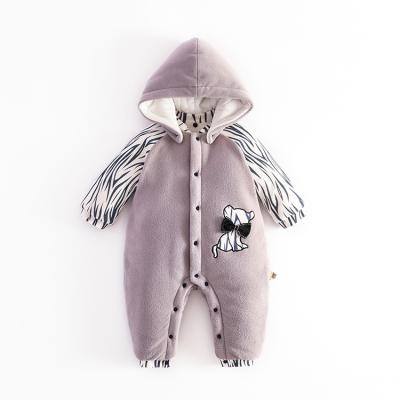 China Winter New Design Soft Cozy Cozy Comfortable Warm Clothes Plain Neutral Baby Romper for sale