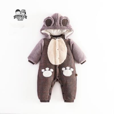 China Cute Soft Comfortable Baby Cotton Short Sleeve Single Button Instant Jumpsuit Long Romper for sale