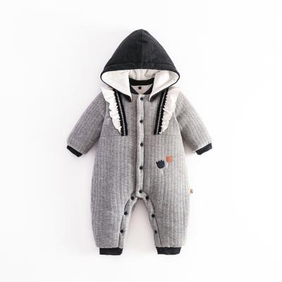 China Wholesale Cute Soft Warm Cozy Winter Style Cotton Sweatshirt Baby Thick Romper for sale