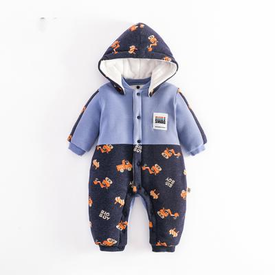 China Wholesale Winter Baby Hooded Romper Soft Comfortable Cotton Long Sleeve Baby Romper For Girls for sale