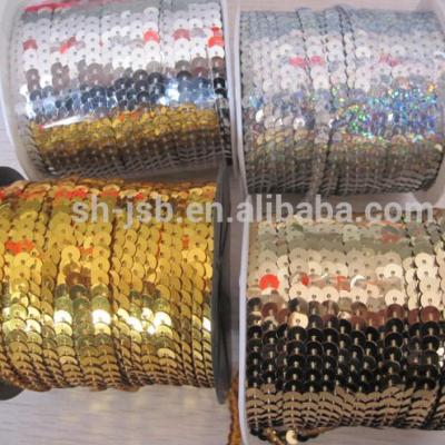 China Line Roll PET Abrasion Resistance Sequin Sequins Trim Multicolor for sale