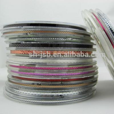 China Abrasion Resistance Pet Sequin Coil 5mm Round Shape Golden Color for sale