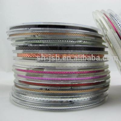 China Abrasion Resistance 5mm Pet Sequin Chain Sequin Band Color Sequins for sale
