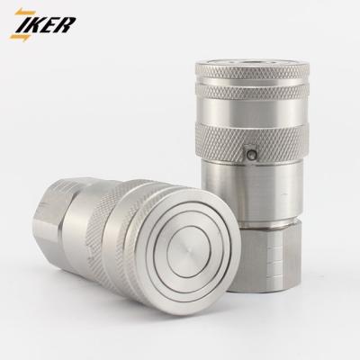 China Hydraulic Excavator ISO16028 Carbon Steel Flat Face Couplers Quick Release Couplings Manufacturer for sale
