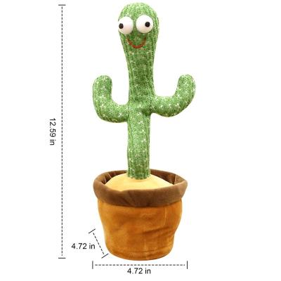 China Amazon Gift 2022 Brand New Hot Selling 32cm Cactus Stuffed Toys Cartoon TV Soft Dancing Electric Plush Toy for sale