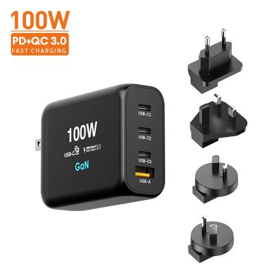 China Wholesale Fast High Speed Palladium QC3.0 GAN Charger For iPhone Chargers 100W Max Portable Charger Travel Adapters USB-C Cell Phone Factory Wall for sale