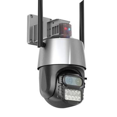 China Human Motion Tracking 4K 8MP 8X Outdoor Zoom PTZ Camera Dual Lens Wifi Speed Dome Camera AI CCTV IP Auto Tracking Camera With Siren Anti-theft Alarm for sale