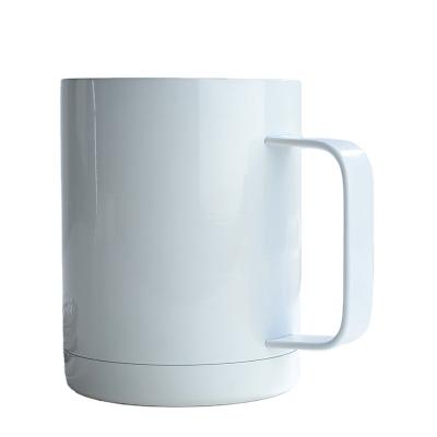 China 12oz 20oz 30oz Sublimation Double Stainless Steel Vacuum Insulation Bottle Travel Coffee Mug Viable Straight Lean White With Handle for sale