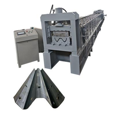China Customized As Customers Profile Drawing 3mm Two High Speed Wave Guardrails Roll Forming Making Machine W Beam Guardrail Roll Forming Machine for sale
