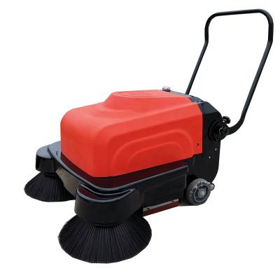 China Hotels Hand Push Battery Type Industrial Commercial Magnetic Floor Cleaner Manual Roller Brush Road Sweeper for sale