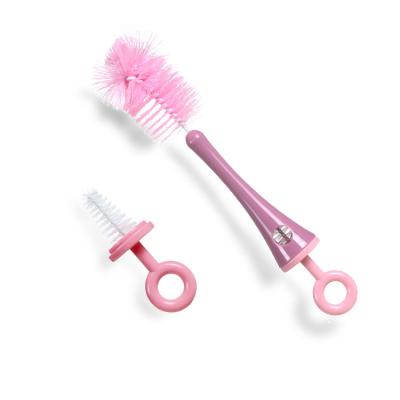 China Viable Factory Wholesale 360 Degree Rotating Brush Cleaning Cup Brush Sleeve Nylon Baby Bottle Brush for sale