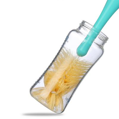 China Viable Factory Wholesale 360 Degree Rotating Brush Cleaning Cup Brush Sleeve Nylon Baby Bottle Brush for sale