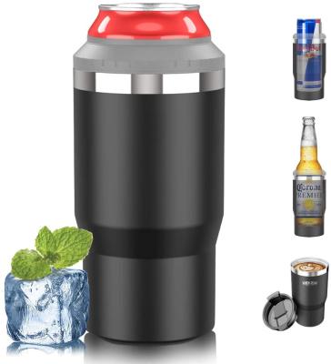 China Outdoor Standard Insulated 3 In 1 14Oz Stainless Steel Beer Beverage Bottle Can Cooler for sale