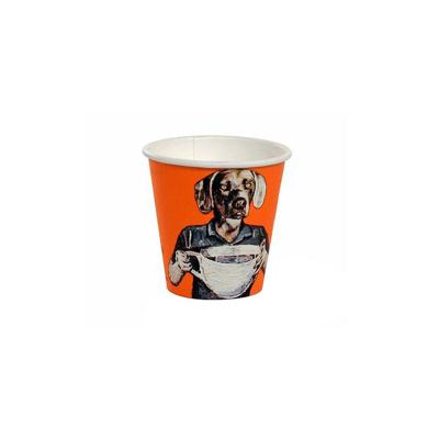 China Disposable 6oz biodegradable custom printing logo packing coffee paper cups for sale