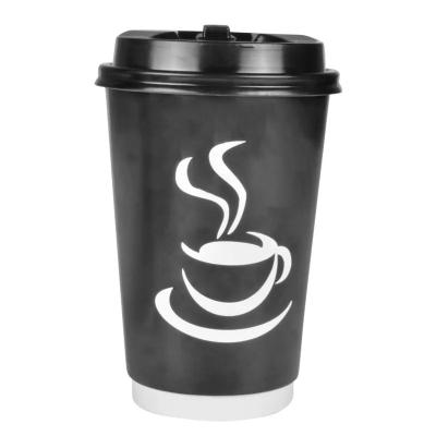 China Disposable Coffee cups double wall 8oz 12oz 16oz paper coffee cup with custom logo paper lid for sale