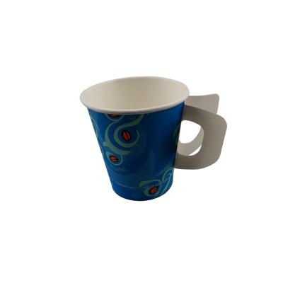 China Disposable Customized design hot coffee paper cup 7oz disposable paper cups with handle and lids for sale