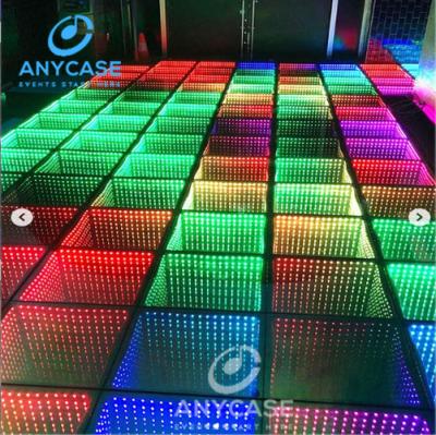 China Cheap portable theme park good price 50*50cm banquet charging glass interactive led dance floor led dance floor 2021 for sale