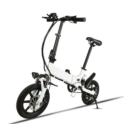 China Popular Ebike 250W 16 Inch Tire Speed 36V 5.2AH Lithium Battery LCD Display Folding Aluminum Single Disc Brake Foldable Electric Bike for sale