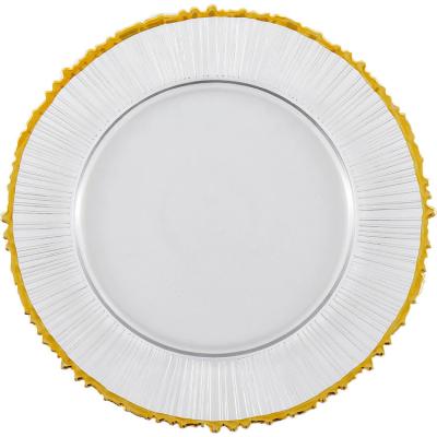 China Sustainable Glass Charger Plate Decor Wedding for sale