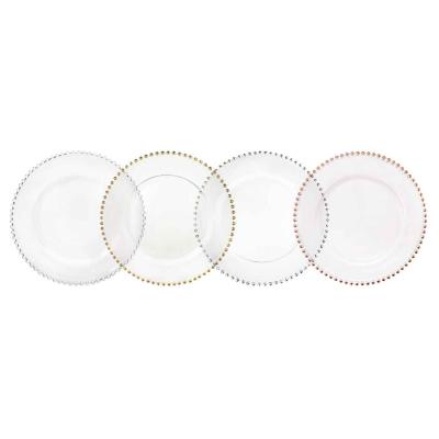 China Sustainable Glass Charger Plate Decor Wedding for sale