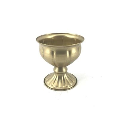 China Contemporary Metal Compote Vase Wedding Centerpiece Flower Vase Gold for sale