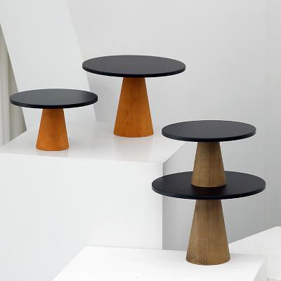 China Pine Pillar Foot Cake Stand Dessert Stand for sale