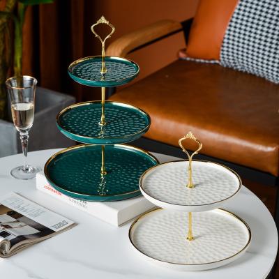 China Ceramic Ceramic With Phnom Penh Multilayer Cake Stand Dessert Rack for sale