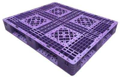 China Stackbare blaue Kunststoffpaletten 1200x1000mm 4-Wege Einfahrt Einseitiger Stil zu verkaufen