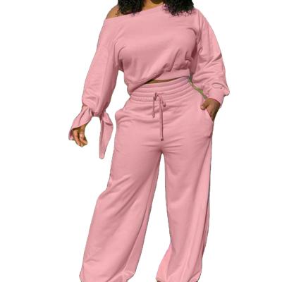 China Latest New Arrival Fashion Solid Color O Neck Breathable High Quality 2 Piece Set Panties Sets 2021 Women Fall Clothing for sale