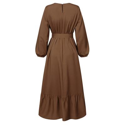 China Driving Force Anti-Static Elegant Bead Embellished With Dye Simple Mesh Maxi Islamic Clothing Muslim Dresses for sale