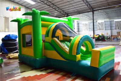 China Moblie Tropical Palm 220V Inflatable Bounce Houses With Slide Combo Bounce House for sale