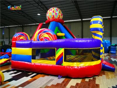 China Candyland Inflatable 0.45mm PVC Kids Bouncy Castle With Slide for sale