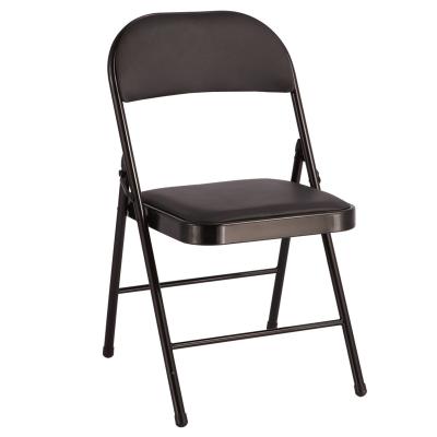 China New Style PU Foldable Brown Folding Chair Dining Chair for sale