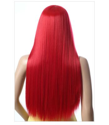 China Long Straight Crazy Color Very Long Braid No Tangle Silk Feeling Part Wig for sale