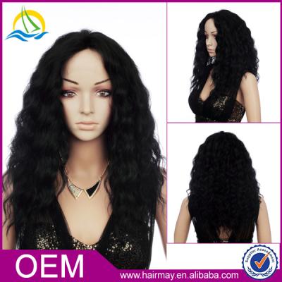 China 2016 New BJD Black Curly Hair Synthetic Wig Women's Long Curl Design for sale