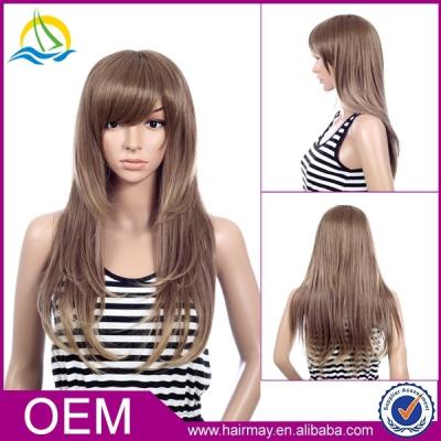 China Fashion Silk Top Synthetic Lace Front Fake Wig Mono Wig Dispenser Wet And Wavy Cheap Wig for sale