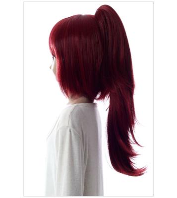 China Other Clip Weft Red Ponytail Hair Sewing Machine Cosplay Wigs for sale