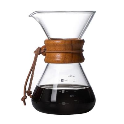 China Stocked 400ml Glass Can Be Customized Logo Modern Style Practical Coffee Pot for sale