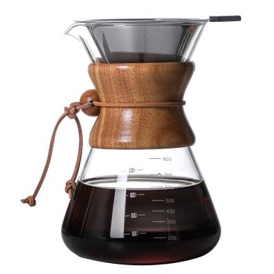 China 800ml 27oz Stored Coffee Sharing Pot Pyrex Coffee Filter Cup Brewing Pot Coffee Utensils for sale