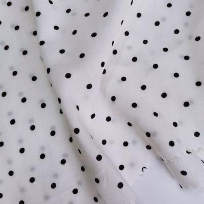 China China Woven Fabric Supplier Sustainable 100% Rayon Dots Print Women's Girl's Skirts Dress Fabric Printing for sale