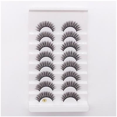 China Promotion Price Natural Long False Eyelashes Custom Packing 8 Pairs Soft And Thick 3D Lashes for sale