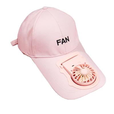 China Baseball Hat With Recharging Fan Hat Fan With 3 Speed Rechargable USB Fan Custom Baseball Hat for sale