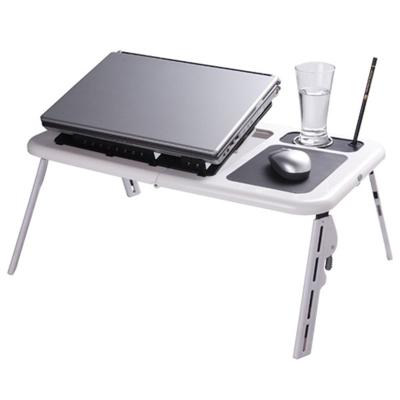 China Portable Folding Table Laptop Desk with Lazy Radiator Multifunctional Bracket Double Fans Portable Folding Bed Table Smart Desk for sale