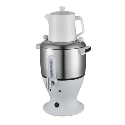 China Keep New Style Design Stainless Steel Samovar Tea Maker Kettle 5L Warm White Electric Modern Samovar With Tap for sale
