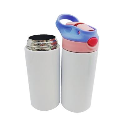China American Style Portable Sublimation Water Bottle Stainless Steel White Small Vacuum Kids Tumbler With Straw Sublimation Kids Tumbler for sale